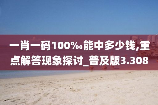 一肖一码100‰能中多少钱,重点解答现象探讨_普及版3.308