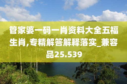 管家婆一码一肖资料大全五福生肖,专精解答解释落实_兼容品25.539