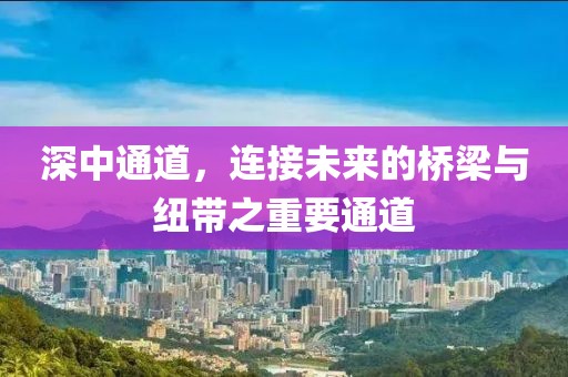 深中通道，连接未来的桥梁与纽带之重要通道