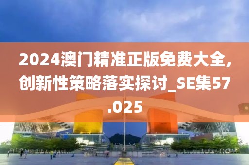 2024澳门精准正版免费大全,创新性策略落实探讨_SE集57.025