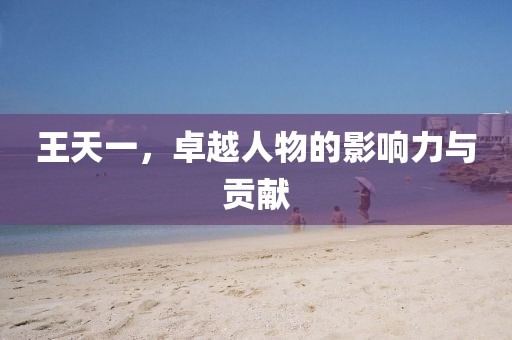 王天一，卓越人物的影响力与贡献