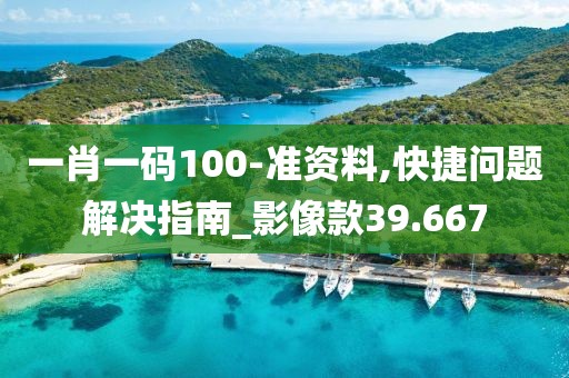 一肖一码100-准资料,快捷问题解决指南_影像款39.667