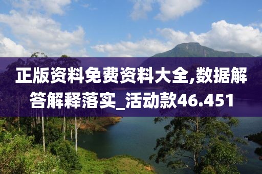 正版资料免费资料大全,数据解答解释落实_活动款46.451