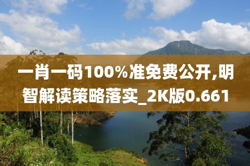 一肖一码100%准免费公开,明智解读策略落实_2K版0.661