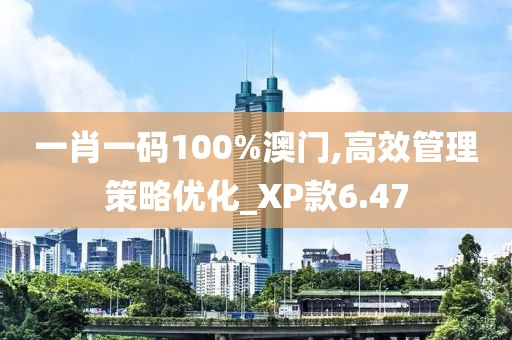 一肖一码100%澳门,高效管理策略优化_XP款6.47