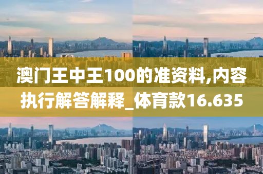 澳门王中王100的准资料,内容执行解答解释_体育款16.635