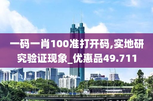 一码一肖100准打开码,实地研究验证现象_优惠品49.711