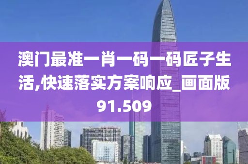 澳门最准一肖一码一码匠子生活,快速落实方案响应_画面版91.509