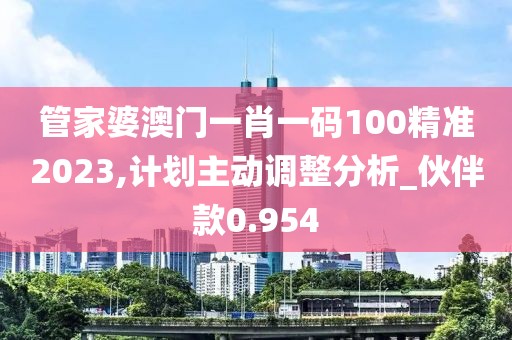 管家婆澳门一肖一码100精准2023,计划主动调整分析_伙伴款0.954