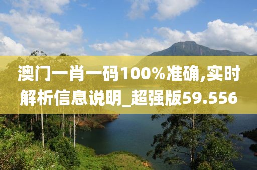 澳门一肖一码100%准确,实时解析信息说明_超强版59.556