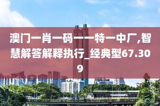 澳门一肖一码一一特一中厂,智慧解答解释执行_经典型67.309
