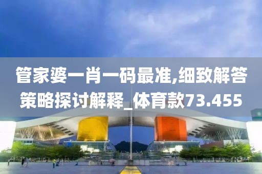 管家婆一肖一码最准,细致解答策略探讨解释_体育款73.455
