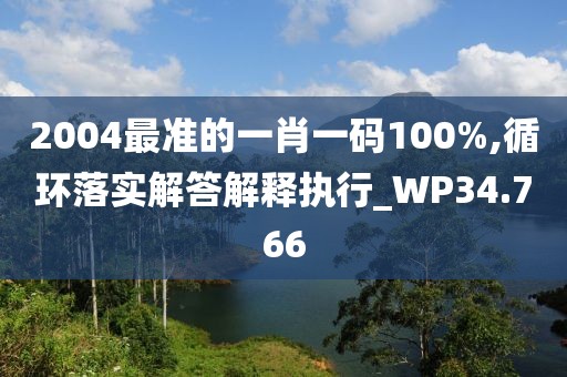 2004最准的一肖一码100%,循环落实解答解释执行_WP34.766