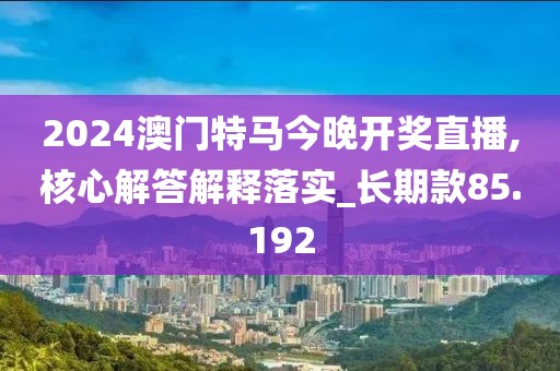 2024澳门特马今晚开奖直播,核心解答解释落实_长期款85.192