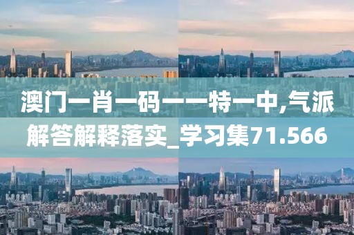 澳门一肖一码一一特一中,气派解答解释落实_学习集71.566