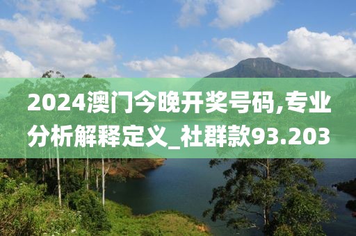 2024澳门今晚开奖号码,专业分析解释定义_社群款93.203
