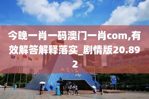 今晚一肖一码澳门一肖com,有效解答解释落实_剧情版20.892