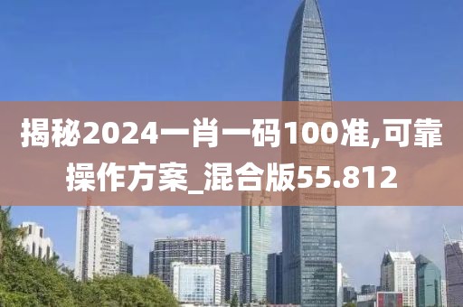 揭秘2024一肖一码100准,可靠操作方案_混合版55.812