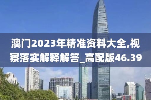 澳门2023年精准资料大全,视察落实解释解答_高配版46.39