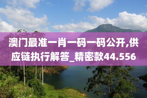 澳门最准一肖一码一码公开,供应链执行解答_精密款44.556