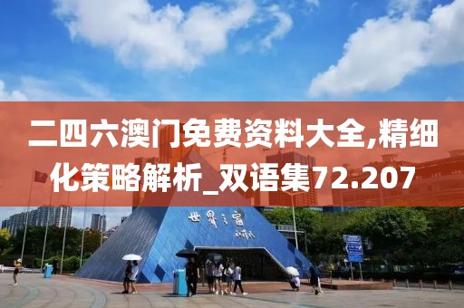 二四六澳门免费资料大全,精细化策略解析_双语集72.207