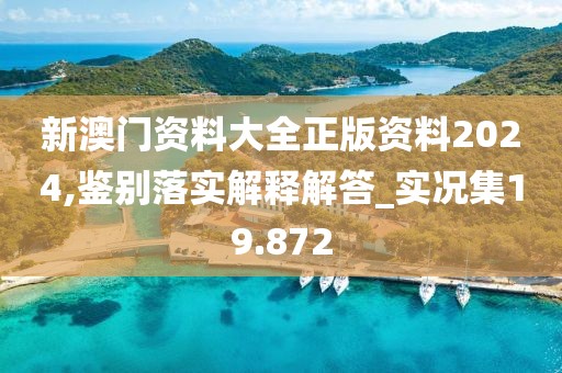 新澳门资料大全正版资料2024,鉴别落实解释解答_实况集19.872