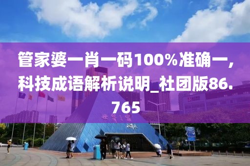 管家婆一肖一码100%准确一,科技成语解析说明_社团版86.765