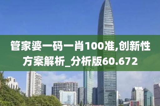 管家婆一码一肖100准,创新性方案解析_分析版60.672
