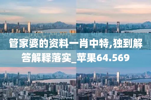 管家婆的资料一肖中特,独到解答解释落实_苹果64.569