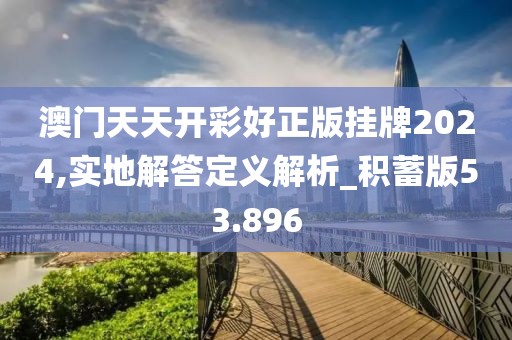 澳门天天开彩好正版挂牌2024,实地解答定义解析_积蓄版53.896