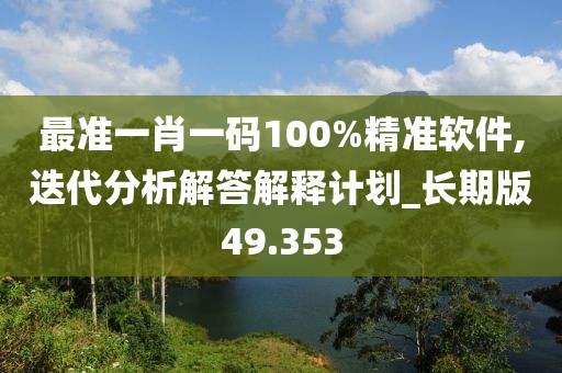 最准一肖一码100%精准软件,迭代分析解答解释计划_长期版49.353