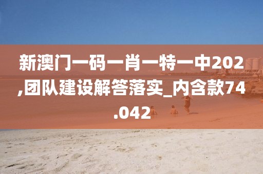新澳门一码一肖一特一中202,团队建设解答落实_内含款74.042