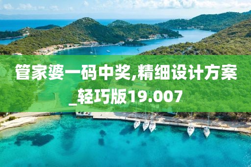 管家婆一码中奖,精细设计方案_轻巧版19.007