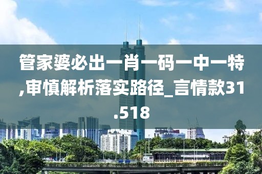 管家婆必出一肖一码一中一特,审慎解析落实路径_言情款31.518