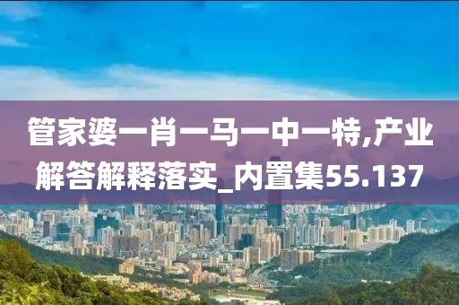 管家婆一肖一马一中一特,产业解答解释落实_内置集55.137