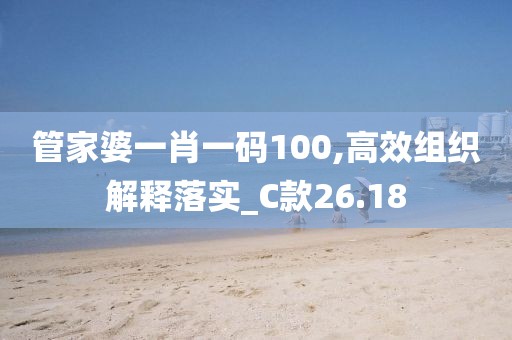 管家婆一肖一码100,高效组织解释落实_C款26.18