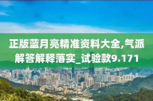 正版蓝月亮精准资料大全,气派解答解释落实_试验款9.171
