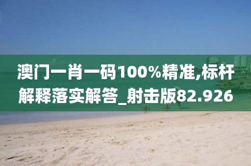 澳门一肖一码100%精准,标杆解释落实解答_射击版82.926