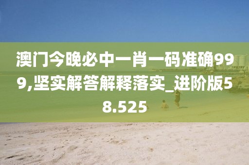 澳门今晚必中一肖一码准确999,坚实解答解释落实_进阶版58.525