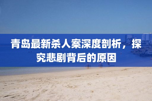 青岛最新杀人案深度剖析，探究悲剧背后的原因