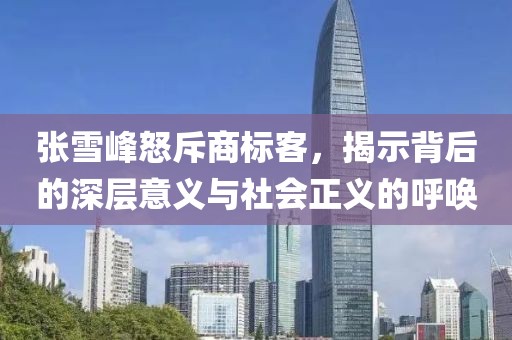张雪峰怒斥商标客，揭示背后的深层意义与社会正义的呼唤
