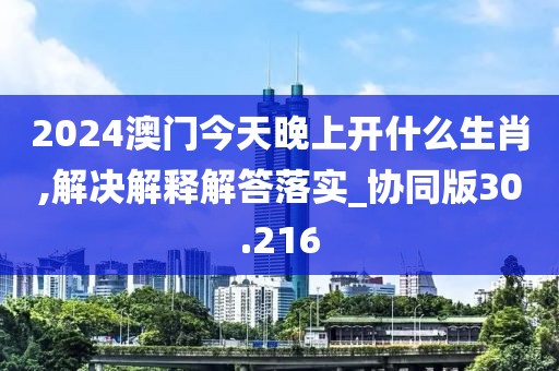 2024澳门今天晚上开什么生肖,解决解释解答落实_协同版30.216