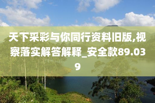 天下采彩与你同行资料旧版,视察落实解答解释_安全款89.039