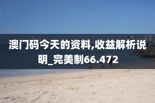 澳门码今天的资料,收益解析说明_完美制66.472