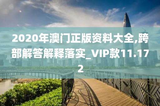 2020年澳门正版资料大全,跨部解答解释落实_VIP款11.172