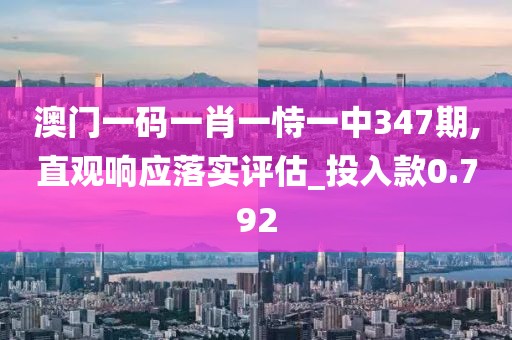 澳门一码一肖一恃一中347期,直观响应落实评估_投入款0.792