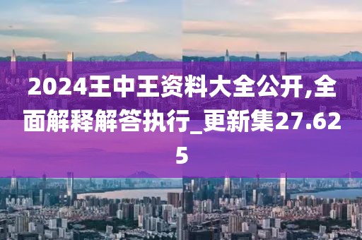 2024王中王资料大全公开,全面解释解答执行_更新集27.625