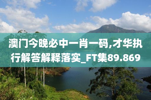 澳门今晚必中一肖一码,才华执行解答解释落实_FT集89.869