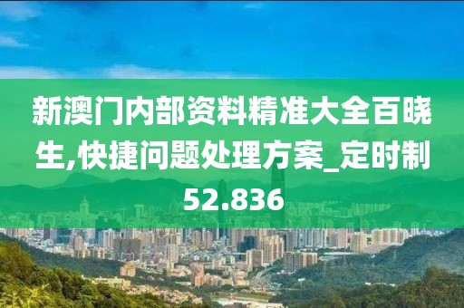 新澳门内部资料精准大全百晓生,快捷问题处理方案_定时制52.836
