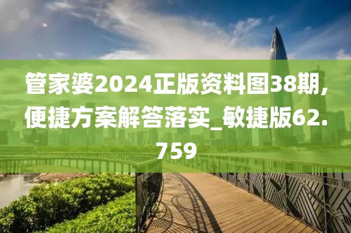 管家婆2024正版资料图38期,便捷方案解答落实_敏捷版62.759